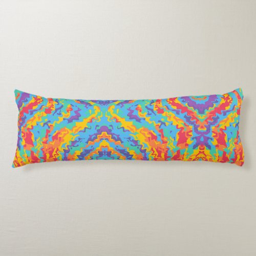 Funky modern colorful rainbow body pillow cover