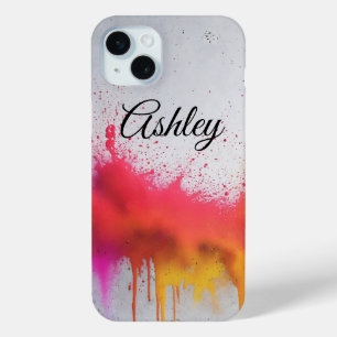 Funky modern eclectic splash of color with drips iPhone 15 plus case