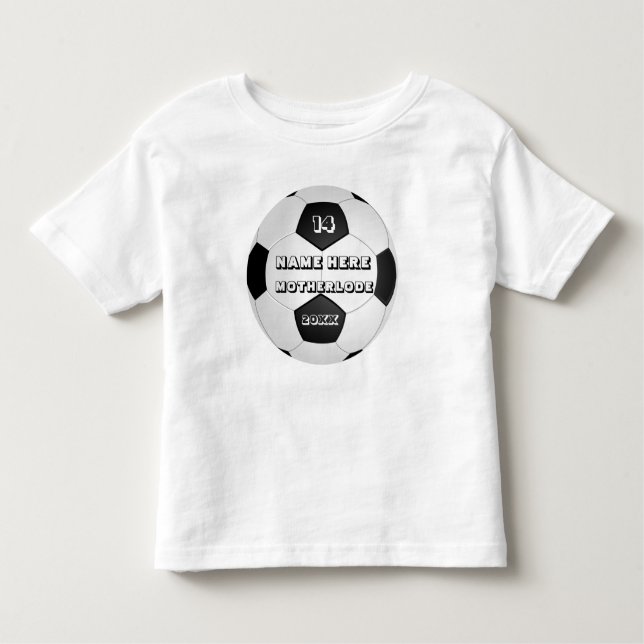 funky modern elegant trendy soccer ball toddler t-shirt (Front)