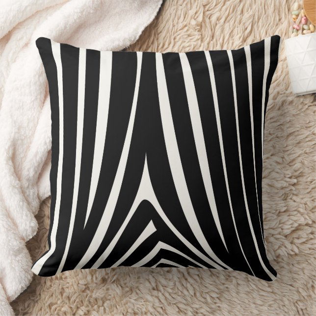 Funky Modern Zebra Pattern Throw Pillow (Blanket)