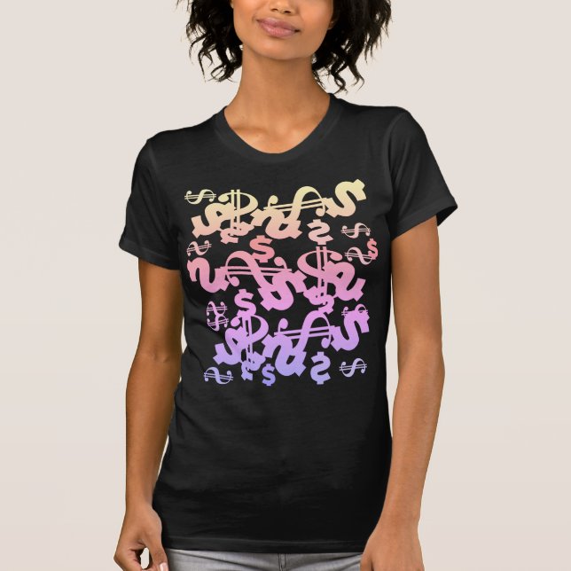 Funky Money Dollar Dollars Pattern Product T-Shirt (Front)