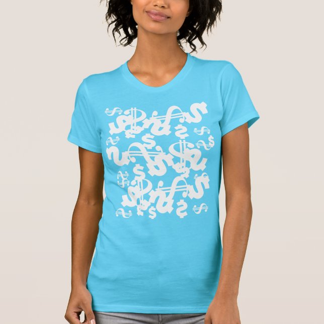 Funky Money Dollar Dollars Pattern Top T-Shirt (Front)