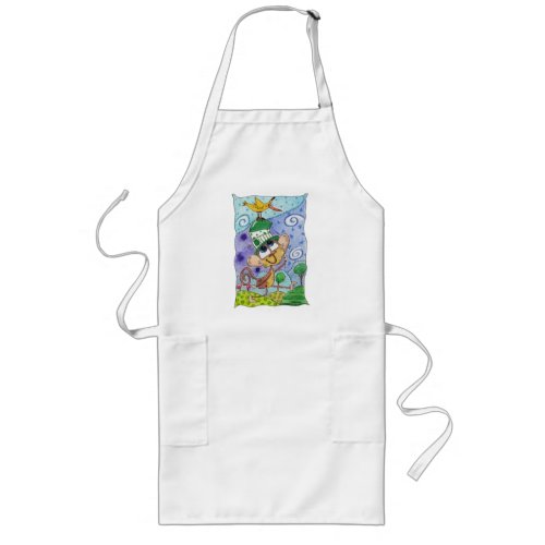 Funky Monkey and Banana Bird Long Apron