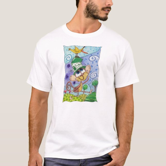 Funky Monkey and Banana Bird T-Shirt (Front)
