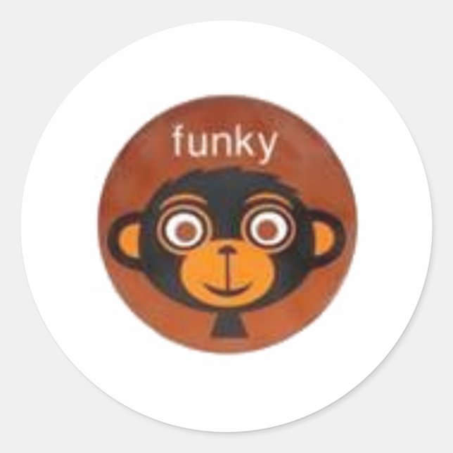 funky monkey classic round sticker (Front)