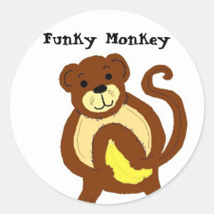 Funky Monkey Classic Round Sticker