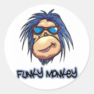 Funky Monkey Classic Round Sticker