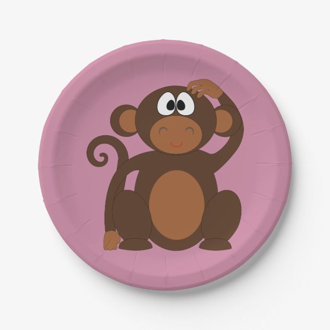 Funky Monkey Paper Plates (Front)