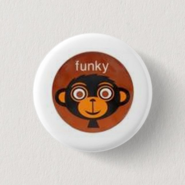 Funky Monkey Pinback Button (Front)