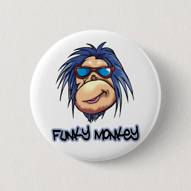 Funky Monkey Pinback Button (Front)