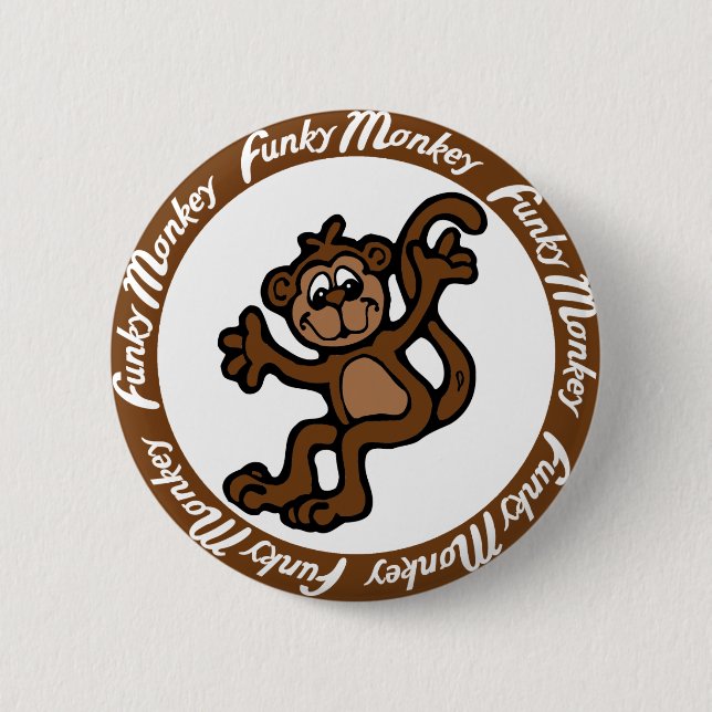 Funky Monkey Pinback Button (Front)