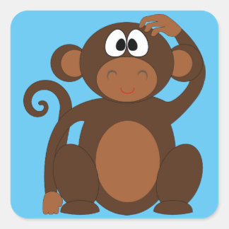 Funky Monkey Square Sticker