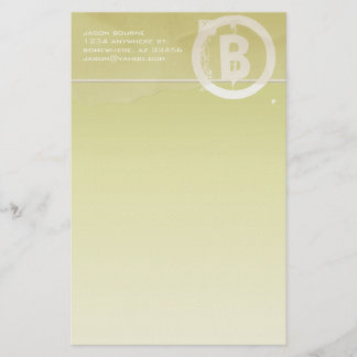 Funky Monogram Lime Stationery
