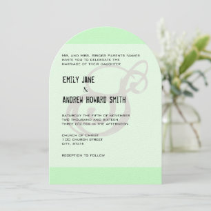 Funky Monogram Mint Green Gray or Any Color Invitation