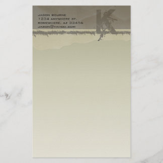 Funky Monogram Taupe Stationery