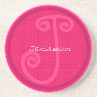 Funky Monogram Wedding Anniversary Coasters