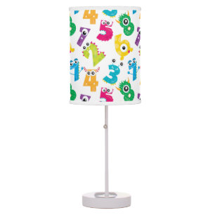 Funky Monster Numbers Pattern Math School Genius Table Lamp