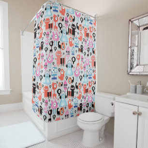 Funky Monsters Shower Curtain