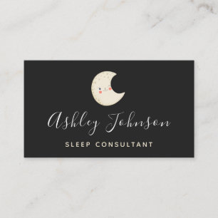 Funky Moon Sleep Consultant Simple Elegant Night Business Card