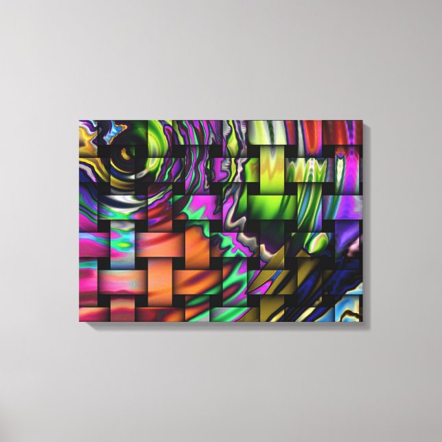 Funky Mosaic Wrapped Canvas Print (Front)