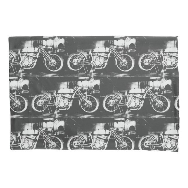 Funky Motorbikes Motorcycles Biker Pillow Case (Front)