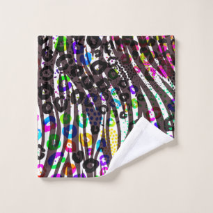Funky Multi Animal Print Pattern Bright Colors Bath Towel Set