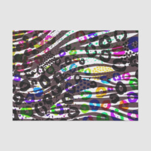 Funky Multi Animal Print Pattern Bright Colors Tissue Paper