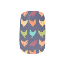 Funky Multi-colored Chicken Pattern Minx Nail Wraps Funky Multi-colored Chicken Pattern Minx Nail Wraps