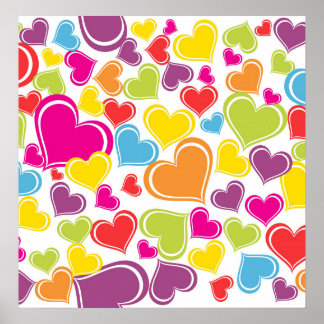 Multi Colored Hearts Art, Multi Colored Hearts Paintings & Framed ...