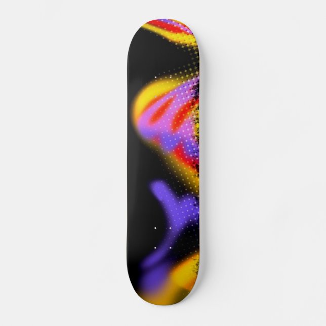 Funky Multicolored Pattern Skateboard Deck (Front)