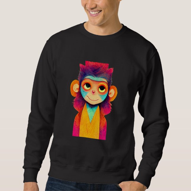 Funky Munky Happy Stylish Monkey Sweatshirt (Front)