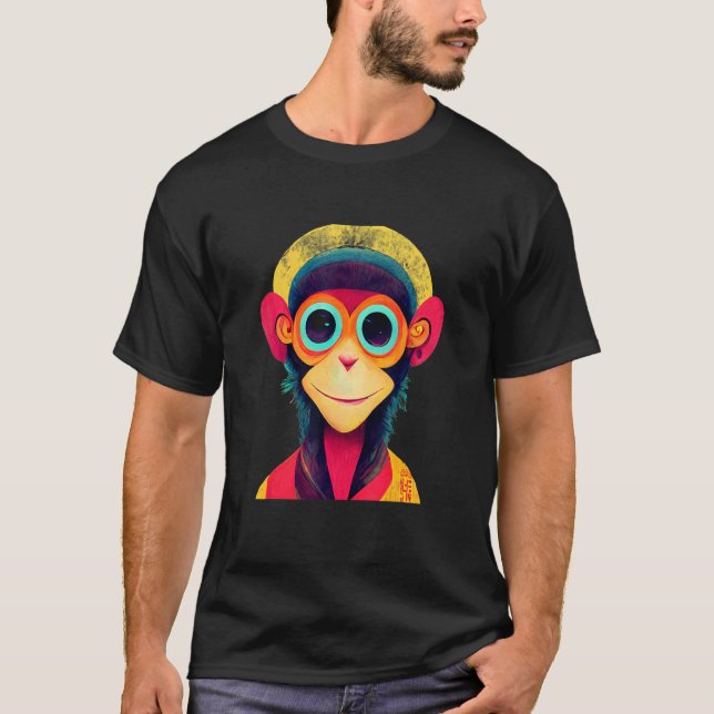 Funky Munky Hipster Monkey_1 T-Shirt (Front)