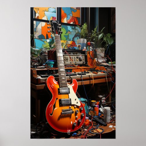 Funky Music Vibes Hyperrealistic Poster