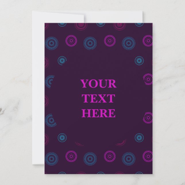 Funky Neon Circle Pattern Invitation (Front)
