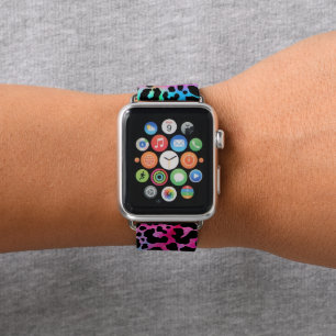 Funky Neon Colorful Leopard Print Apple Watch Band