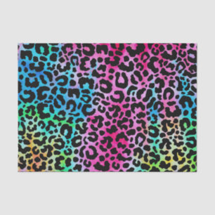Funky Neon Colorful Leopard Print Tissue Paper