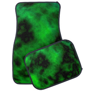 Funky Neon Green Emerald Halloween Abstract Car Floor Mat