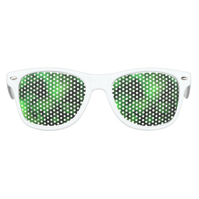 Funky Neon Green Emerald Halloween Abstract Kids Sunglasses (Front)