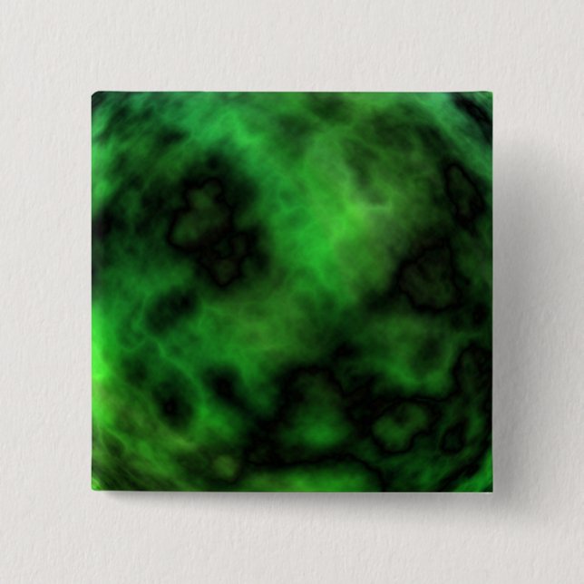 Funky Neon Green Emerald Halloween Abstract Pinback Button (Front)