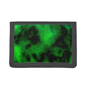 Funky Neon Green Emerald Halloween Abstract Tri-fold Wallet