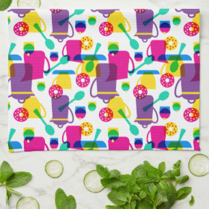 Funky Neon Kitchen   Add Your Name Kitchen Towel
