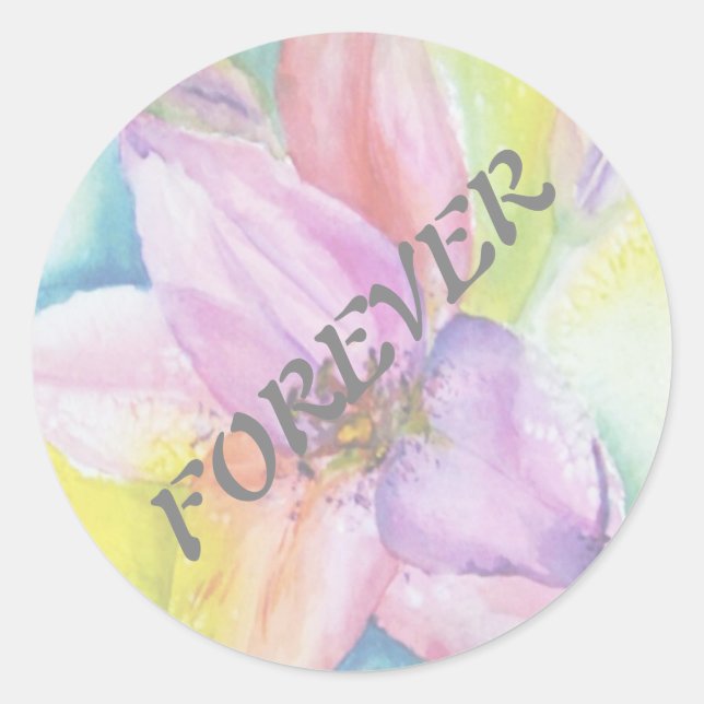 FUNKY NEON LILY WEDDING STICKERS (Front)