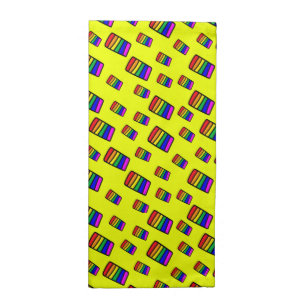 Funky Neon Rainbow Block Pattern Cloth Napkin