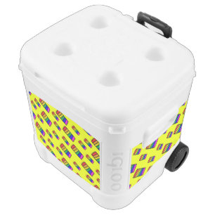 Funky Neon Rainbow Block Pattern Cooler