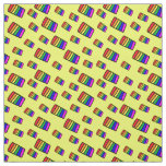 Funky Neon Rainbow Block Pattern Fabric