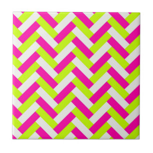 Funky Neon Weaved Zigzag Chevron Andes Tile