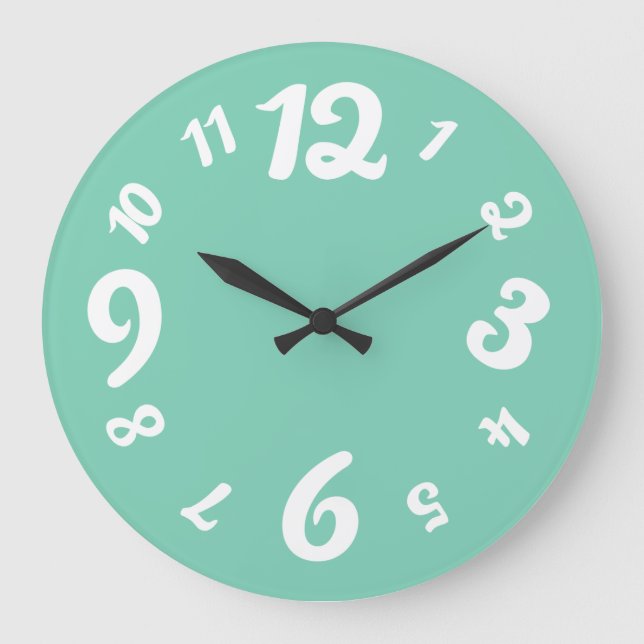 Funky Numbers Retro Clock Custom Color (Front)