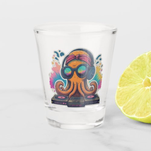 Funky Octopus DJ  Shot Glass