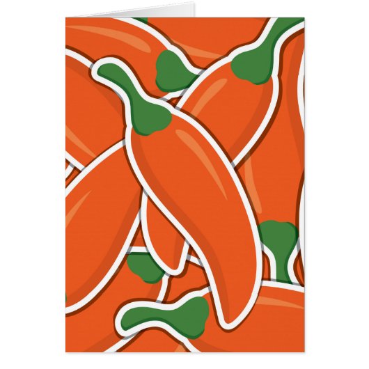 Funky orange chilli peppers (Front)