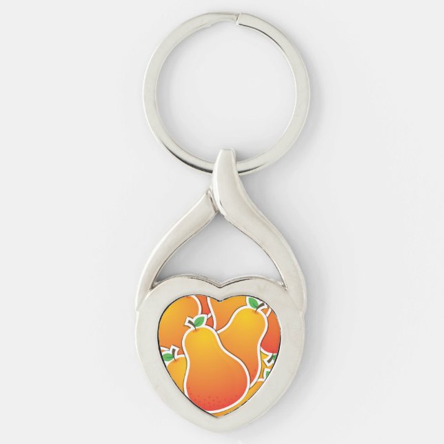Funky orange pear keychain (Front)